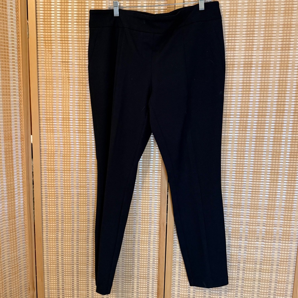 Hilary Radley Womens Navy Blue Micro Dot Slim Leg Pull On Pants XL Office Gothic